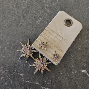 NWT | Anthropologie Starburst Earrings | Crystals | Multicolored